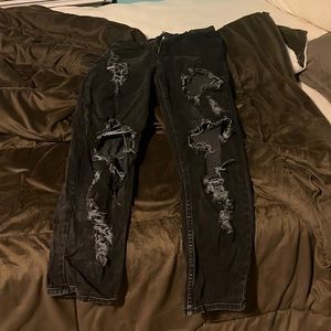 Black ripped jeans